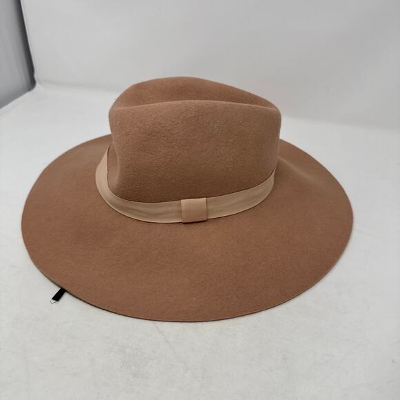 Wallaroo Hat Company Catriona Wide Brim Wool Fedora Tan Beige Felt - Picture 4 of 8